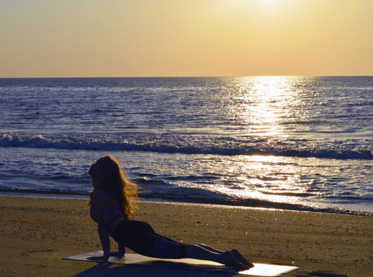 places to yoga: beach