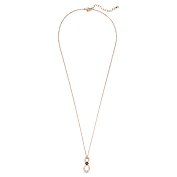 Swarovski INFINITY Pendant Infinity Necklace, Black, Rose Gold tone plated -5533722 - Image 3