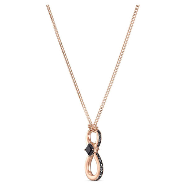 Swarovski INFINITY Pendant Infinity Necklace, Black, Rose Gold tone plated -5533722 - Image 2